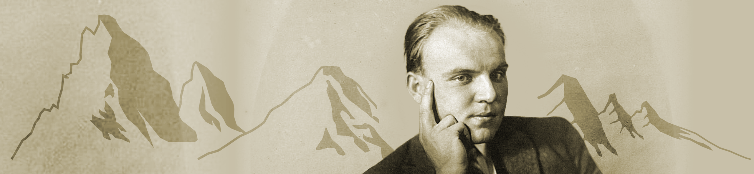 Der Komponist Ernst Krenek vor dem Hintergrund eines Berg-Panoramas | Bildquelle: picture alliance / Heritage Images | Fine Art Images/ Montage BR