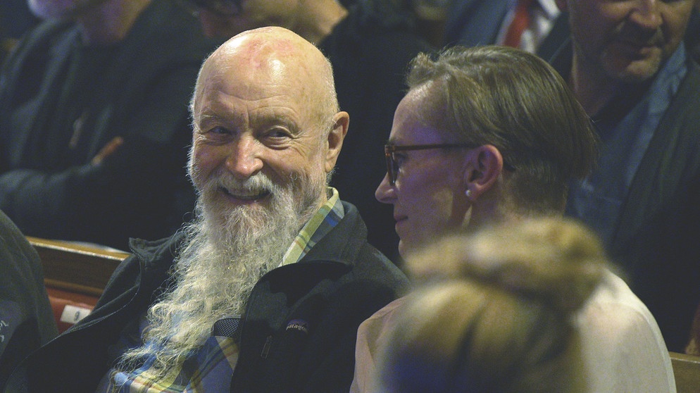 09.10.2018, Tschechien, Prag: The performance of Terry Riley's (pictured) essential work "In C" at the Strings of Autumn is exceptional in three ways: the composer himself personally in attendance, the interpretation by Paul HillierŽs Ars Nova Copenhagen, the atmosphere of the Vitkov Memorial in Prague, Czech Republic, October 9, 2018 | Bildquelle: picture alliance/Michaela Rihova/CTK/dpa