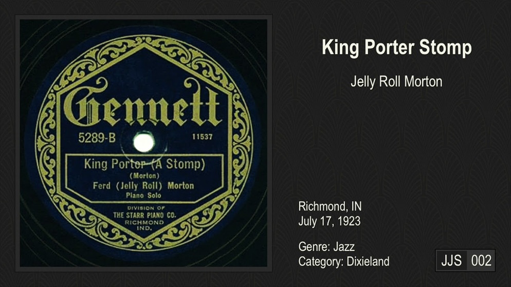 King Porter Stomp (1923) | Bildquelle: Tim Okasa (via YouTube)