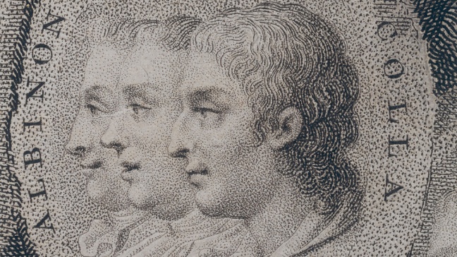 v.li. Tommaso Albinoni (1674-1745), Egizio, Giuseppe Colla (1731-1806). Kupferstich | Bildquelle: picture-alliance/dpa