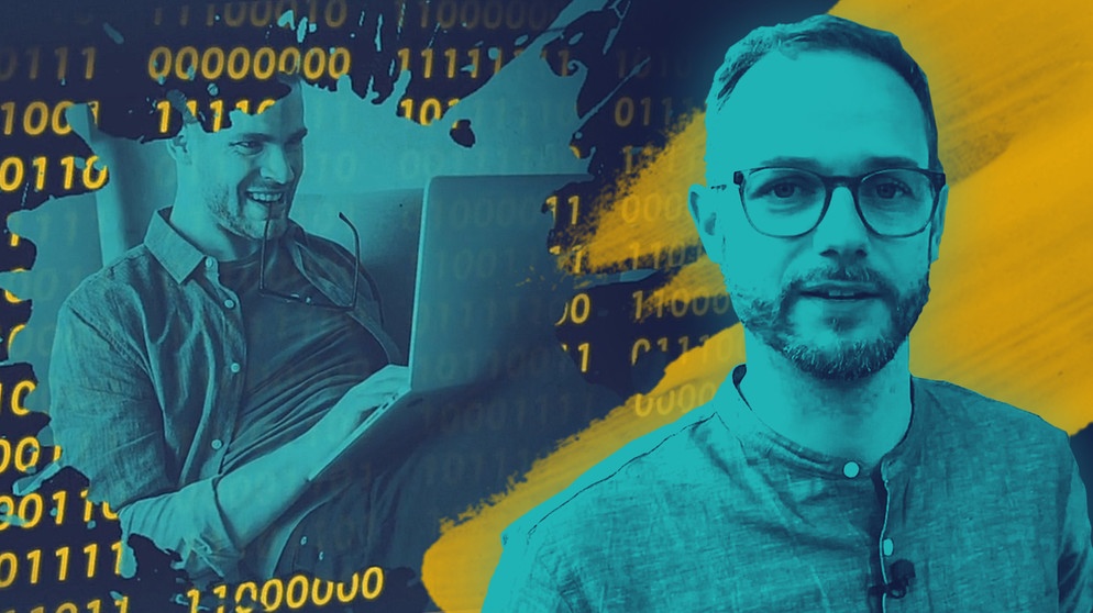 Moderator Rainer Maria Jilg, im Hintergrund ein Internet-Troll | Bildquelle: BR, colourbox.com, Montage: BR