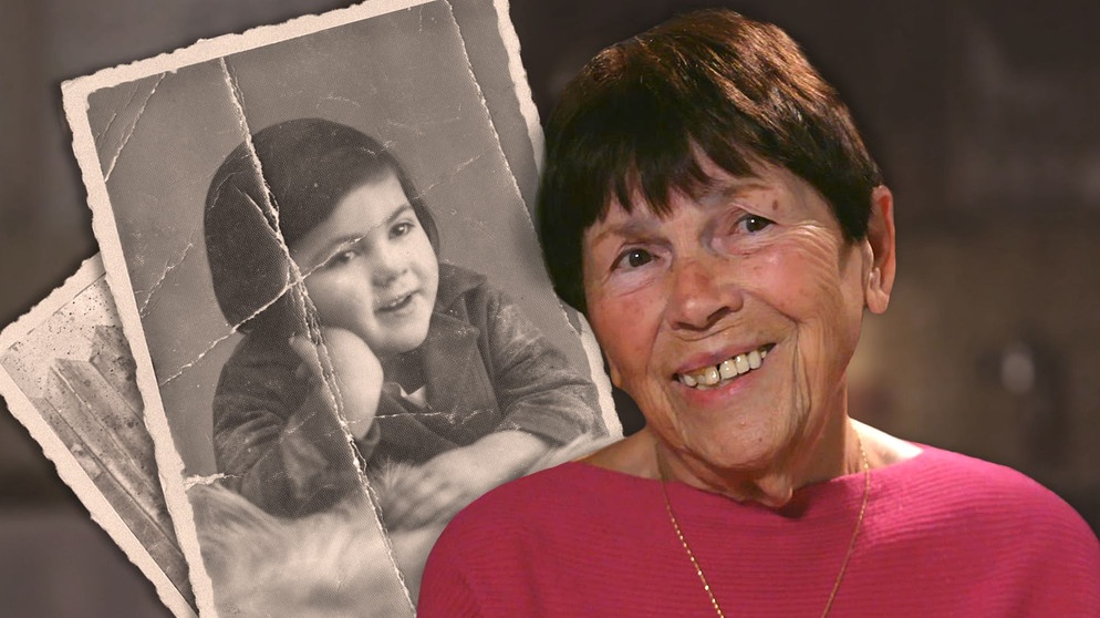 Holocaust-Überlebende Pnina Katsir in ihrer Wohnung in Jerusalem 2022 (links) und als kleines Mädchen im Jahr 1934 (rechts). | Bildquelle: BR/Pnina Katsir/Michael Shubitz