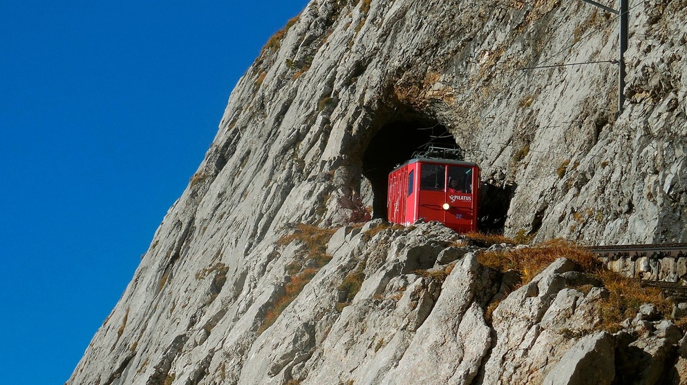 Pilatusbahn in der Eselwand. | Bildquelle: BR/SWR/Alexander Schweitzer