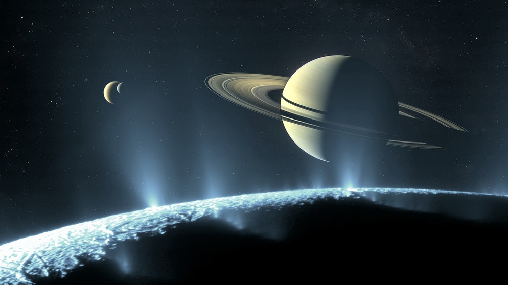 Illustration einiger Saturn-Monde. | Bildquelle: GSFC/NASA