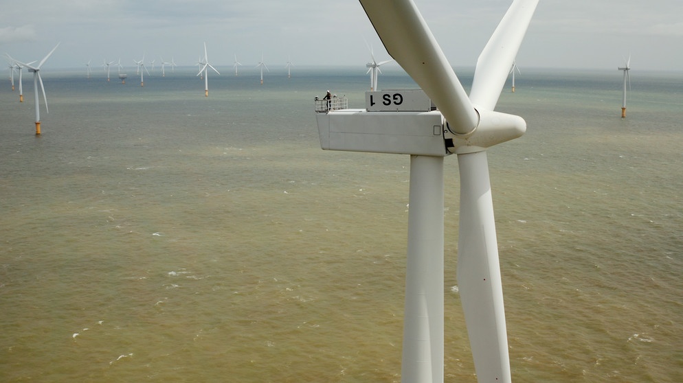 Prinz William auf der riesigen Turbine eines Offshore-Windparks. | Bildquelle: BBC/Studio Silverback