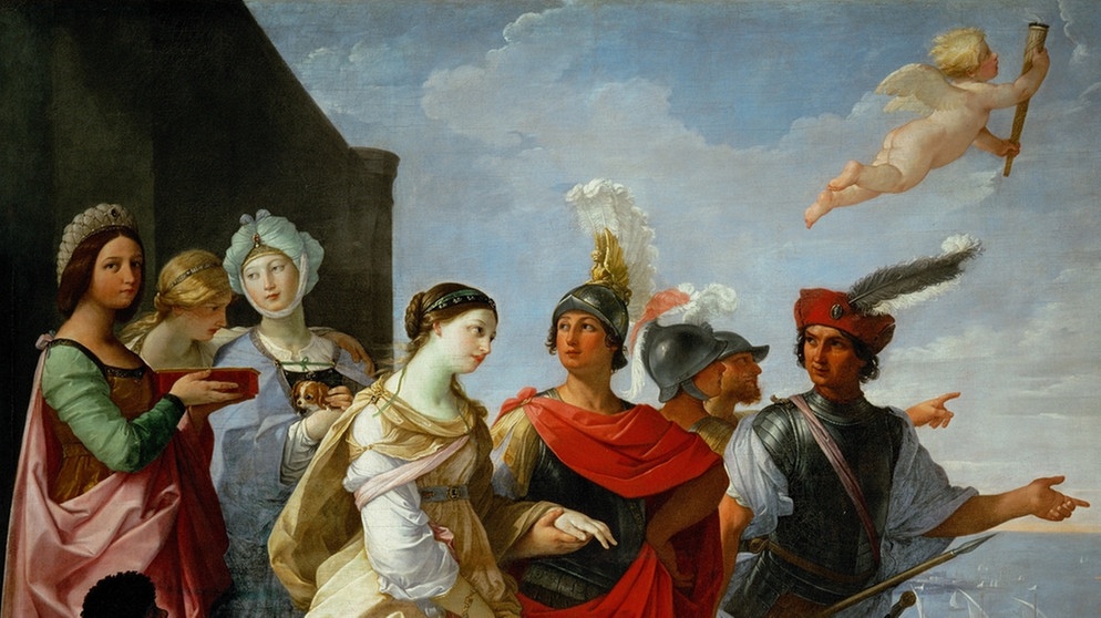 Öl auf Leinwand von Guido Reni, 1631 "Entführung der Helena". Paris entführt Helena, die Gemahlin des Koenigs Menelaos, aus Sparta. | Bildquelle: picture-alliance/dpa