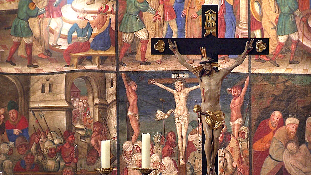 Unter unserem Himmel: Fastentuch und Osterei - Eine Reise durch Kärnten: Das Fastentuch in der Stiftskirche in Millstatt am Millstätter See. | Bildquelle: BR