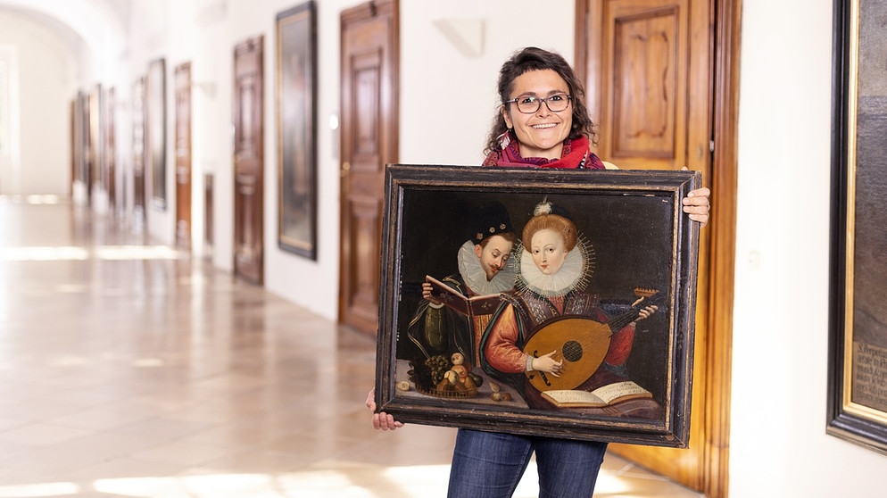 Ist das Mary Stuart mit ihrem Gitarrenlehrer? Und stammt das Gemälde tatsächlich aus dem 16. Jahrhundert? Einiges spricht dafür ... und eines dagegen! | Bildquelle: BR
