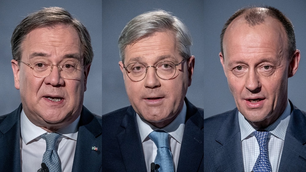 Armin Laschet, Norbert Röttgen, Friedrich Merz - die drei Kandidaten für den CDU-Vorsitz | Bildquelle: picture-alliance/dpa