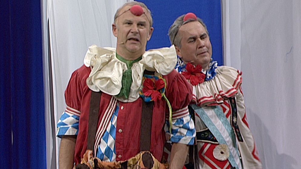 Motiv vom Singspiel 2007: Günther Beckstein (Andreas Borcherding, links) und Erwin Huber (Norbert Heckner). | Bildquelle: BR/#NAME?