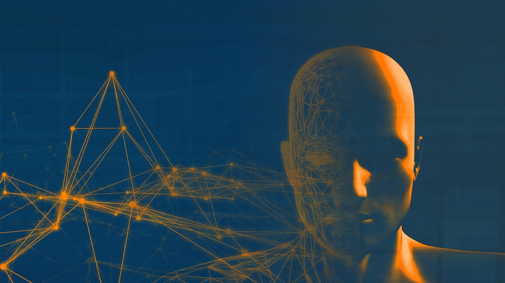 Symbolbild zu Krankheitsbildern erkennen durch Algorithmus, Darstellung Mensch Algorithmus mit Kurven im Hintergrund | Bildquelle: picture alliance / Zoonar | Kheng Ho Toh