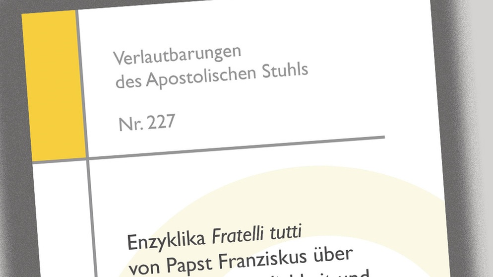Cover der deutschen Ausgabe der Enzyklika "Fratelli tutti" | Bildquelle: dpa-Bildfunk/DBK