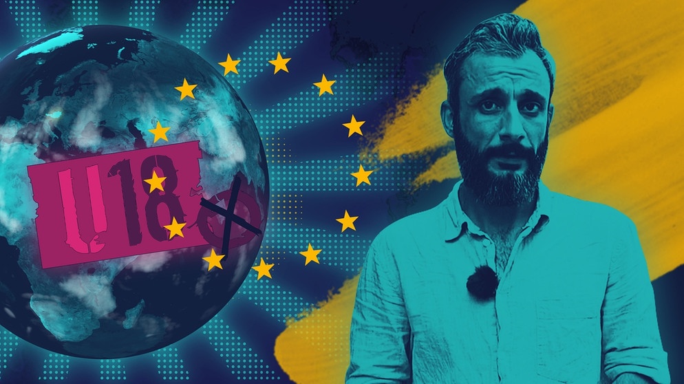 Ramo Ali mit Erdkugel und U18 Wahl - Europasterne | Bildquelle: BR