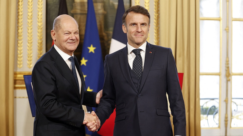 Scholz und Macron in Paris | Bildquelle: Bayerischer Rundfunk 2025