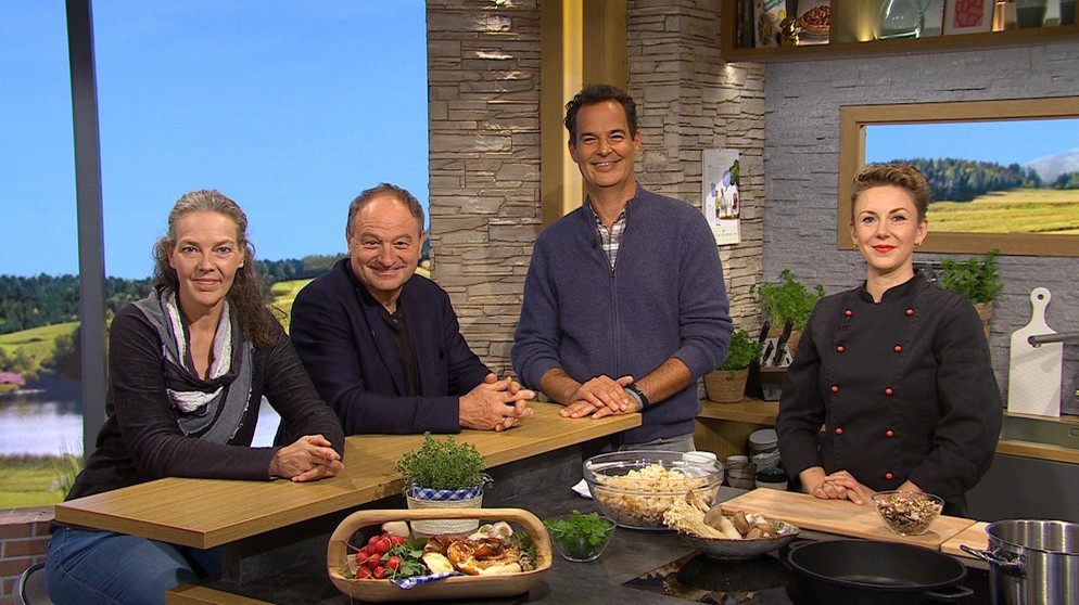 Sendung vom 03.06.2024: Sonja Meiburg, Pfarrer Schießler, Dominik Pöll und Franzisca Jacobs-Plötz | Bildquelle: BR