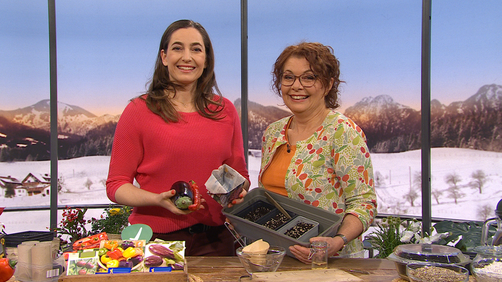 Moderatorin Andrea Lauterbach und Pflanzenexpertin Brigitte Goss | Bildquelle: BR
