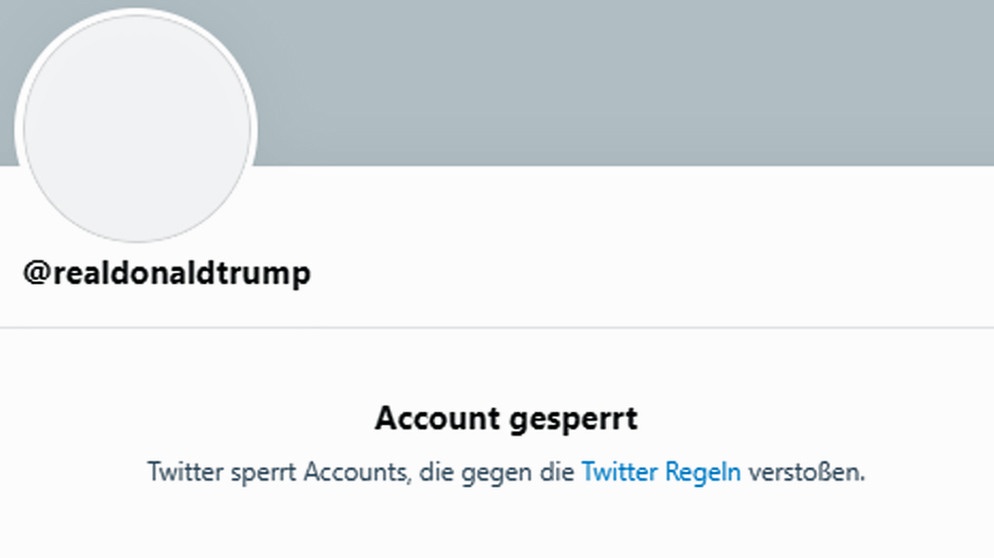 Gesperrter Twitteraccount von Donald Trump | Bildquelle: Screenshot https://twitter.com/realdonaldtrump