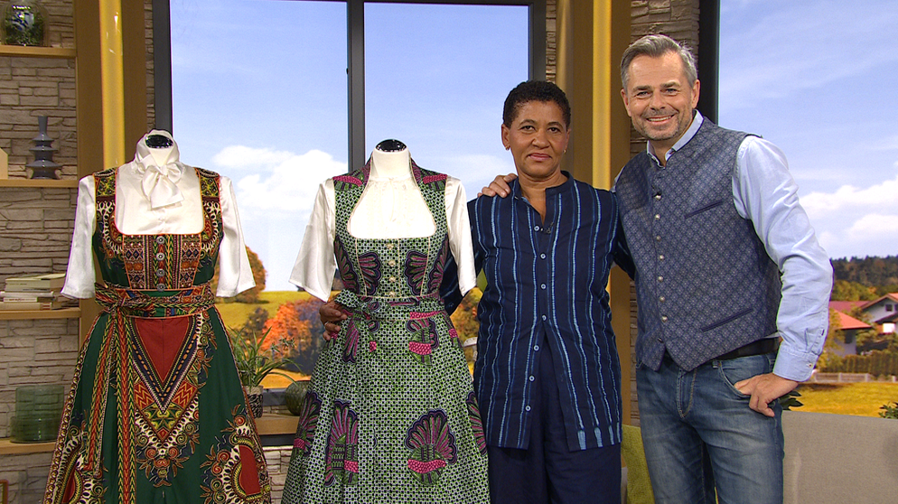 Dirndl-Modemacherin Rahmée Wetterich und Moderator Michael Sporer | Bildquelle: BR