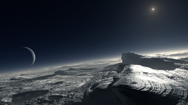 Eislandschaft auf dem Pluto. | Bildquelle: ESO/L. Calçada
