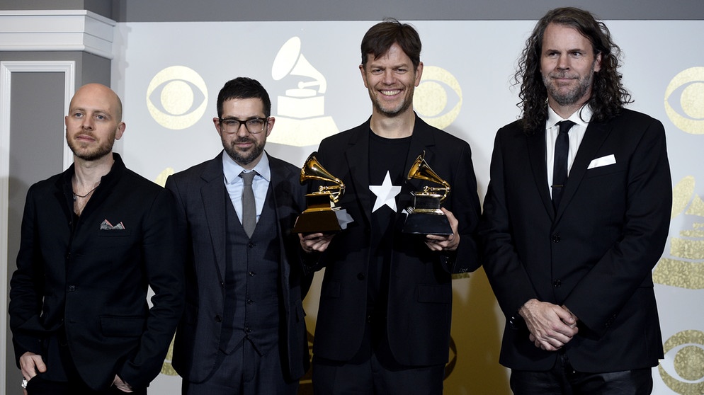 Die "Blackstar"-Band von David Bowie: Die Jazzmusiker Keyboarder Jason Lindner, Schlagzeuger Mark Giuliana, Saxophonist Donny McCaslin und Bassist Tim Lefebvre | Bildquelle: picture-alliance/dpa
