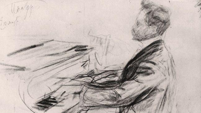 Der russische Komponist und Pianist Alexander Skrjabin, Zeichnung von Leonid Pastemak, 1909 | Bildquelle: akg-images