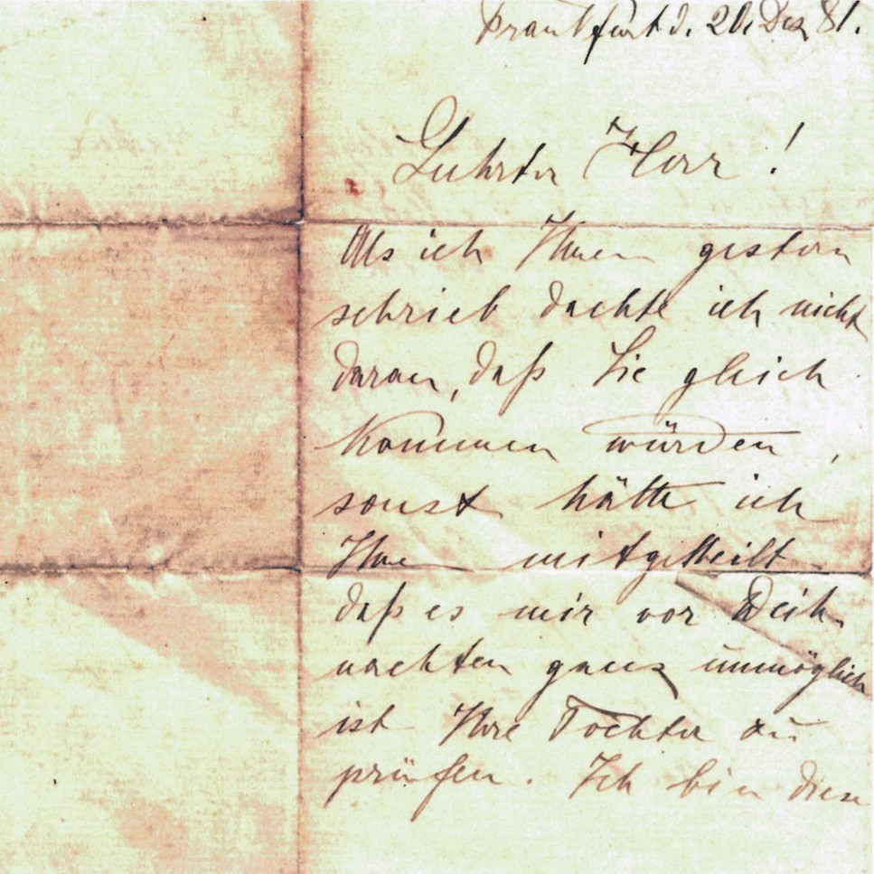 Brief von Clara Schumann - 20.12.1881 | Bildquelle: Heimatmuseum Stromberg