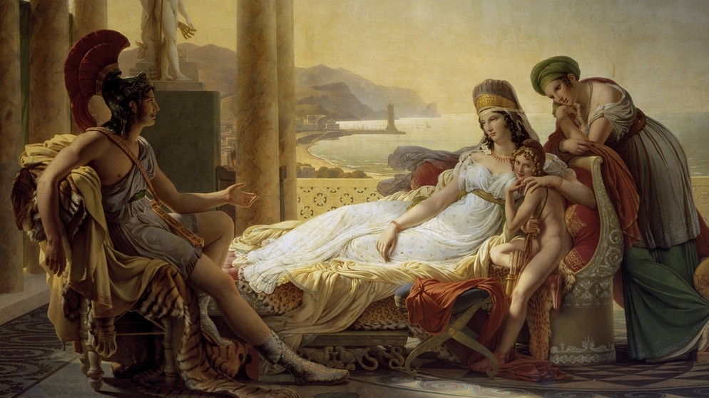 Öl auf Leinwand von Pierre Narcisse Guerin, 1815. Aeneas erzählt Dido von dem Unglück in Troja. | Bildquelle: picture-alliance/dpa